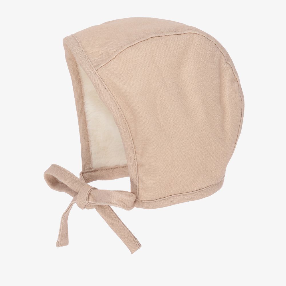 Elodie-Pink Faux Fur Lined Bonnet | Childrensalon Outlet