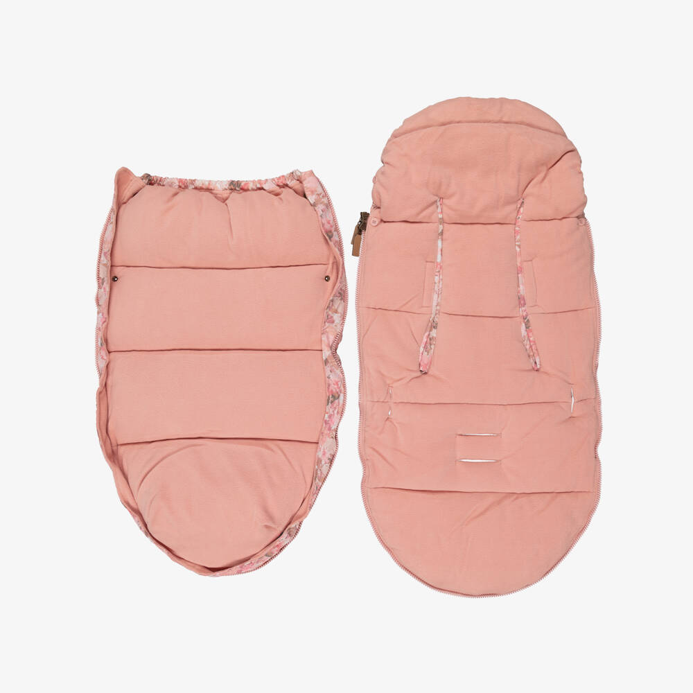 Elodie-Pink Rose Print Footmuff (95cm) | Childrensalon Outlet