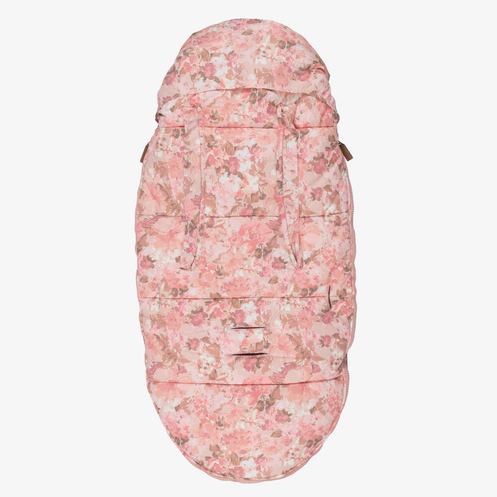 Elodie-Pink Rose Print Footmuff (95cm) | Childrensalon Outlet