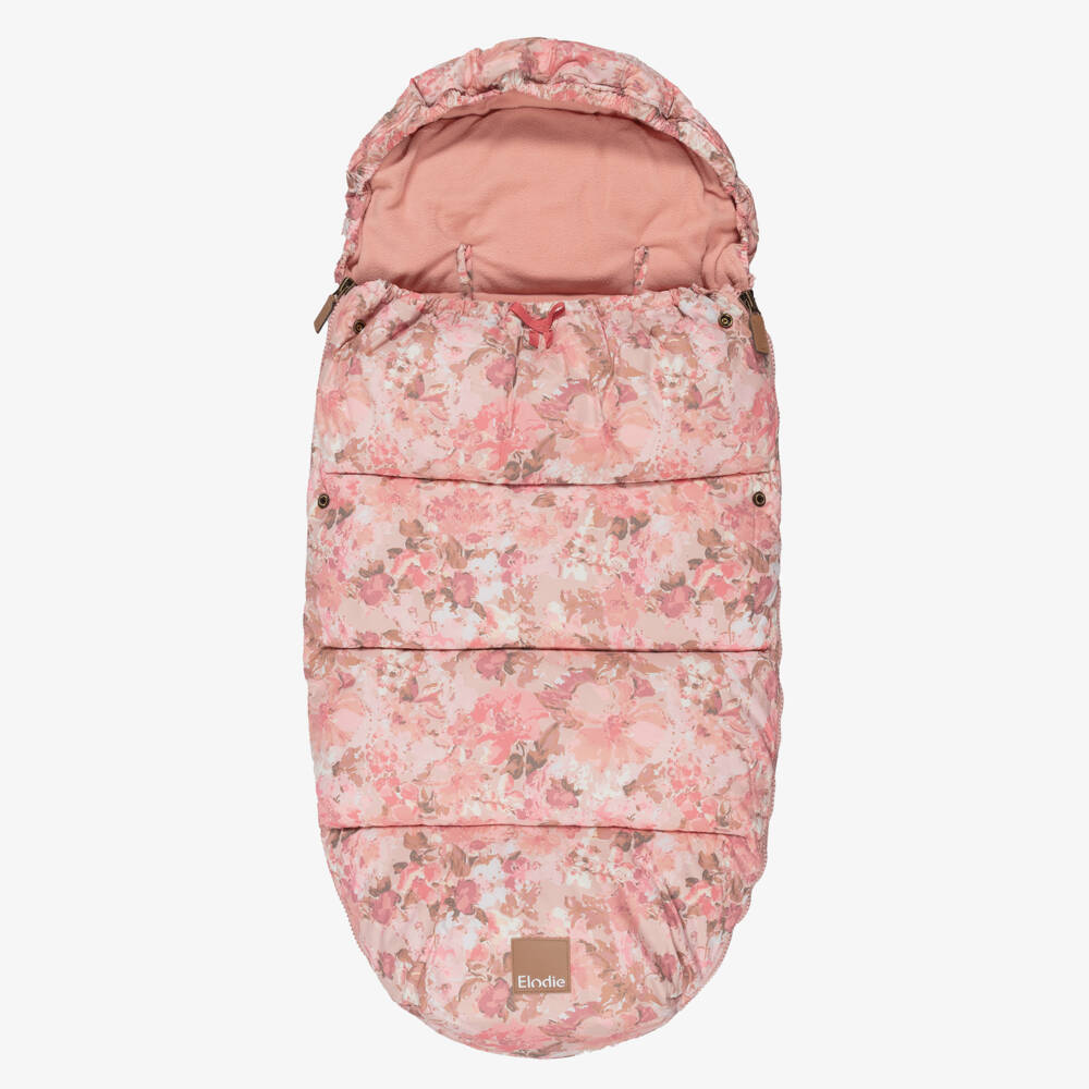 Elodie-Pink Rose Print Footmuff (95cm) | Childrensalon Outlet