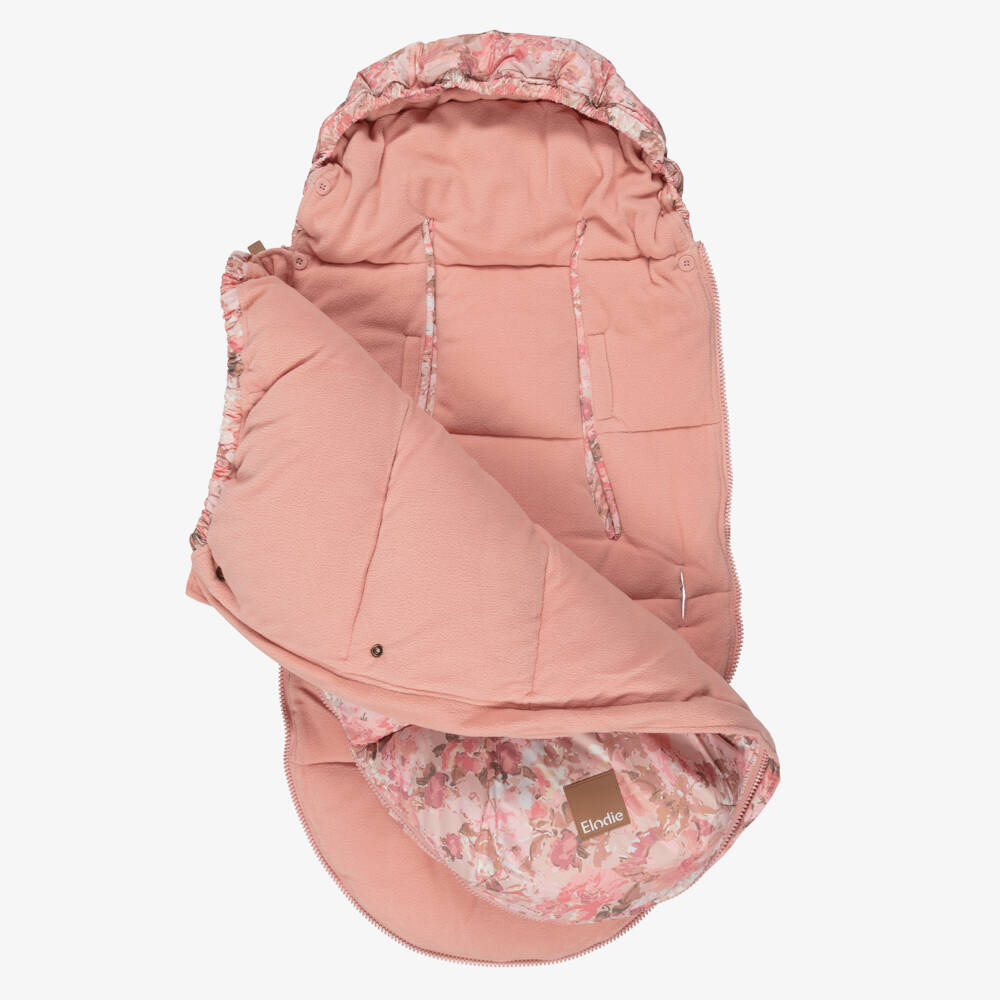 Elodie-Pink Rose Print Footmuff (95cm) | Childrensalon Outlet