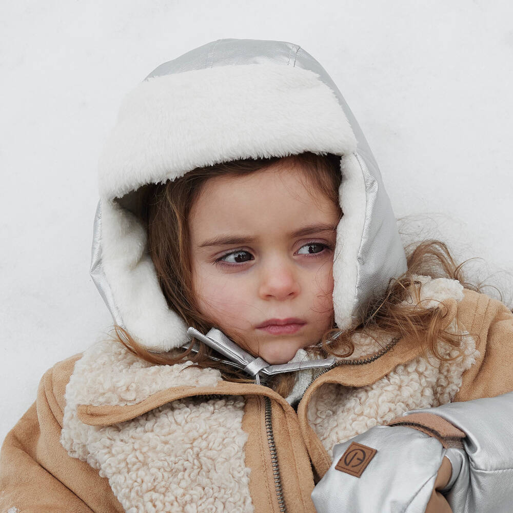 Elodie-Silver Metallic Trapper Cap | Childrensalon Outlet
