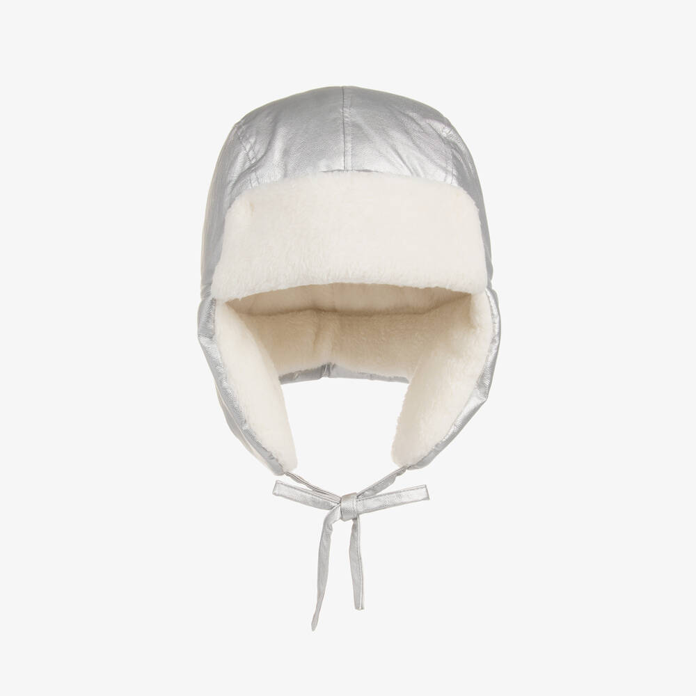 Elodie-Silver Metallic Trapper Cap | Childrensalon Outlet