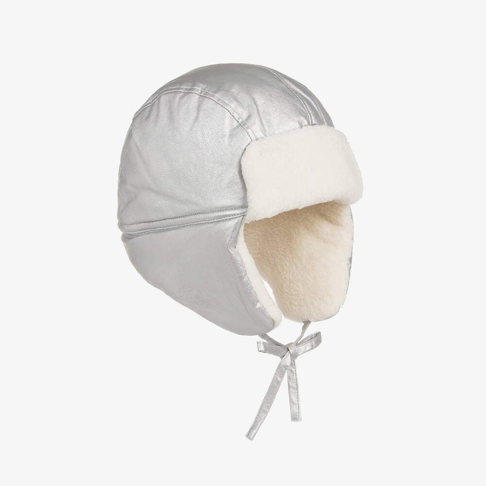 Elodie-Silver Metallic Trapper Cap | Childrensalon Outlet