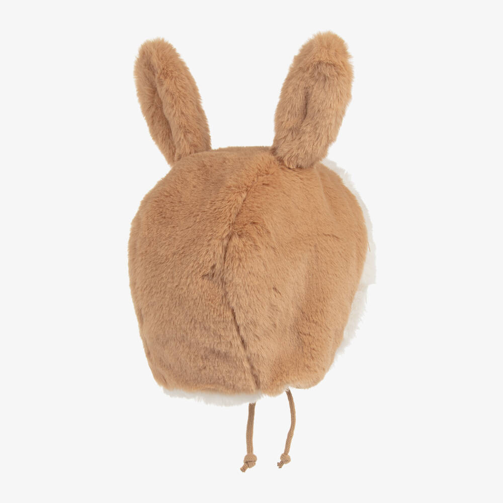 Elodie-Tan Plush Bunny Baby Bonnet | Childrensalon Outlet
