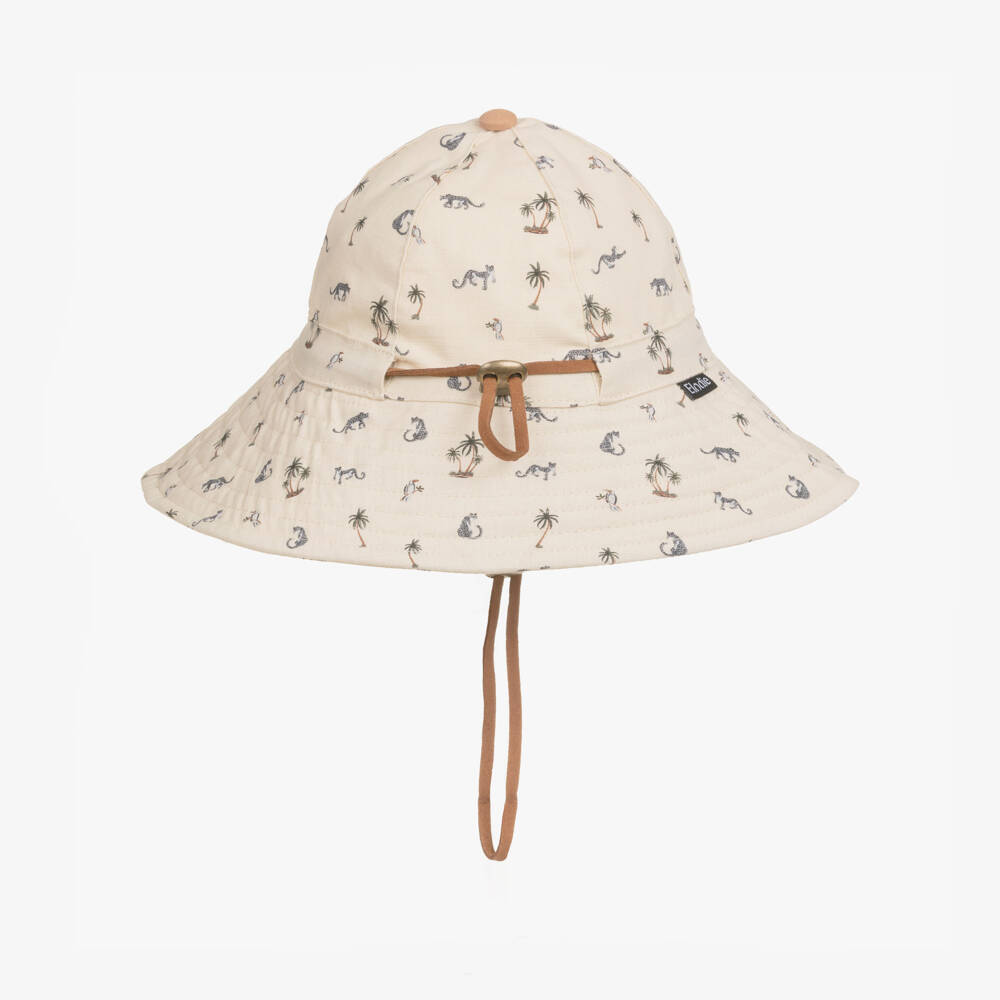 Elodie-White Patterned Summer Hat | Childrensalon Outlet