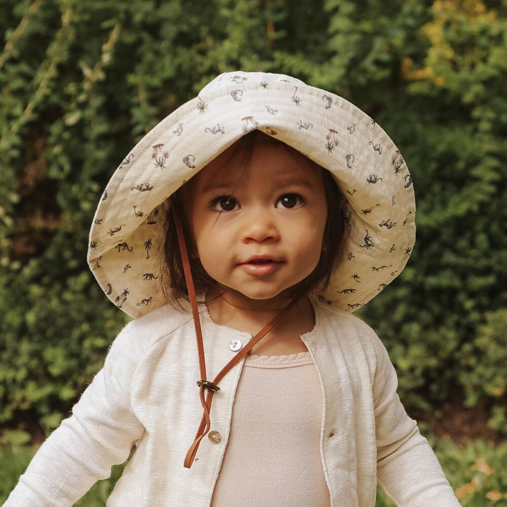 Elodie-White Patterned Summer Hat | Childrensalon Outlet