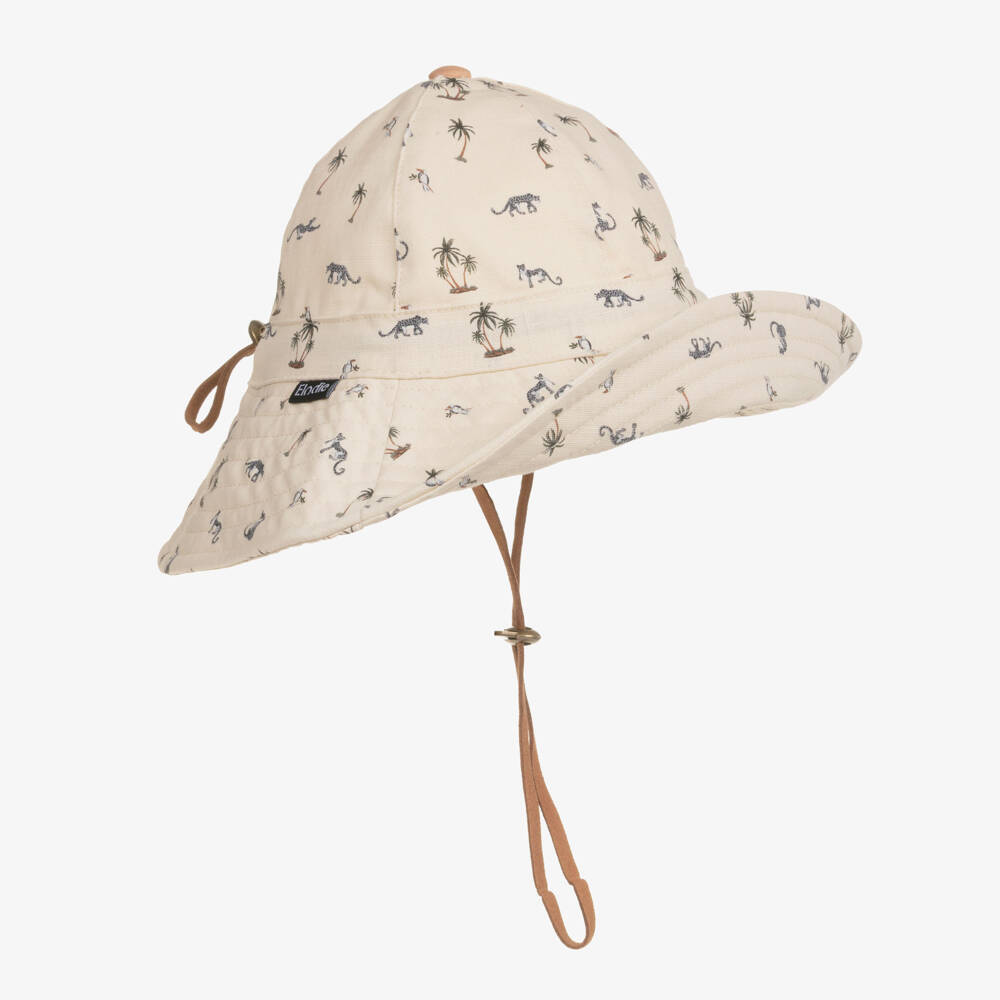 Elodie-White Patterned Summer Hat | Childrensalon Outlet
