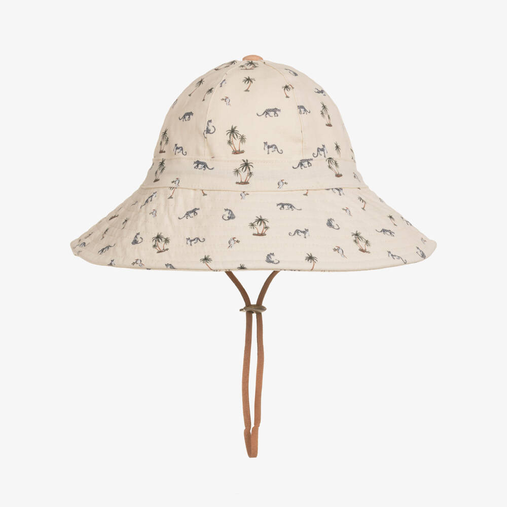 Elodie-White Patterned Summer Hat | Childrensalon Outlet
