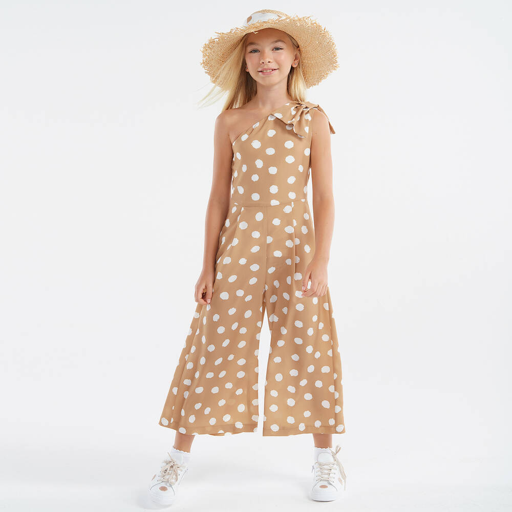 إلسي-جمبسوت شيفون منقط لون بيج وعاجي | Childrensalon Outlet