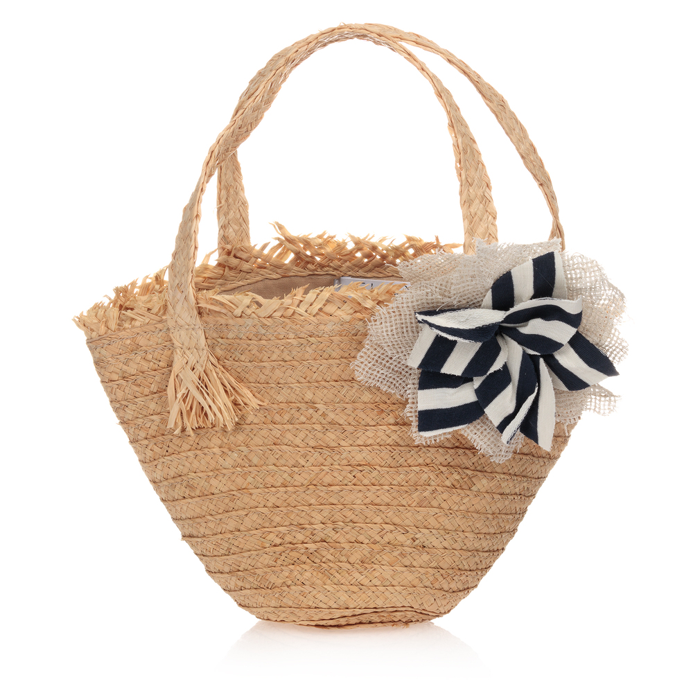 Elsy - Sac beige en raphia (25 cm) | Childrensalon