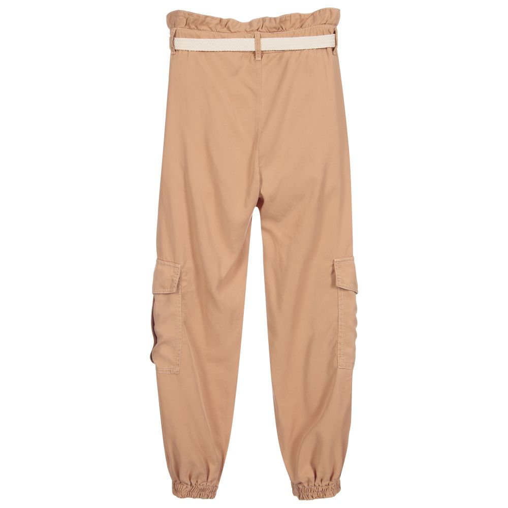 Elsy-Бежевые брюки карго из вискозы | Childrensalon Outlet