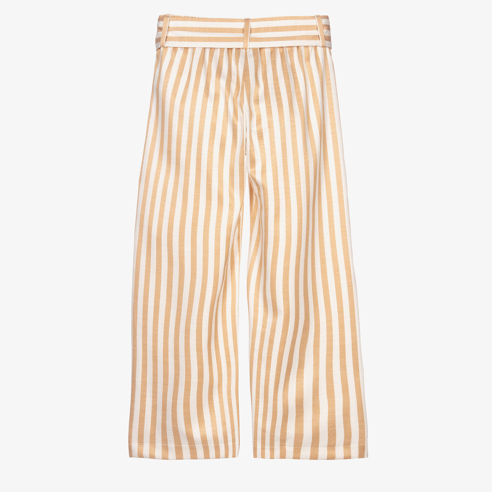 Elsy - Beige & White Striped Trousers | Childrensalon Outlet