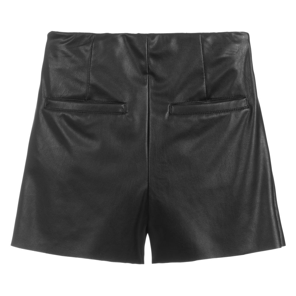 Elsy-شورت جلد إصطناعي لون أسود للبنات | Childrensalon Outlet