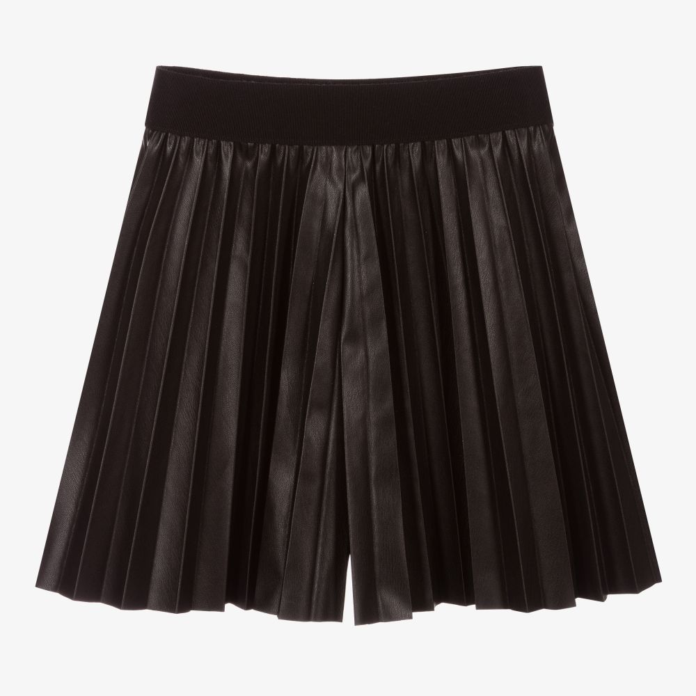Elsy - Black Faux Leather Shorts | Childrensalon
