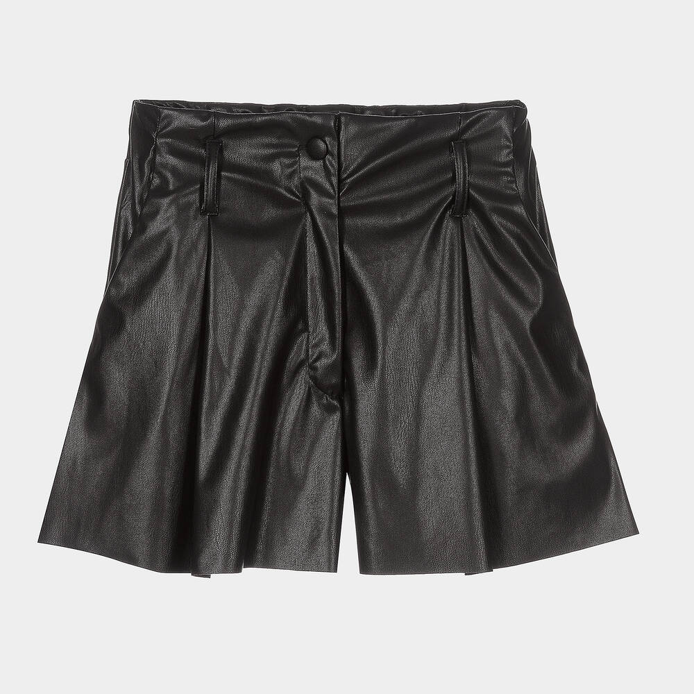 Elsy - Short noir en tissu enduit | Childrensalon