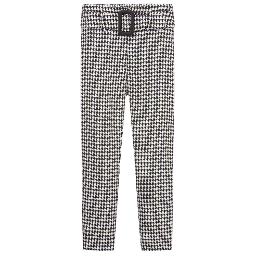 Black and white houndstooth pants discount