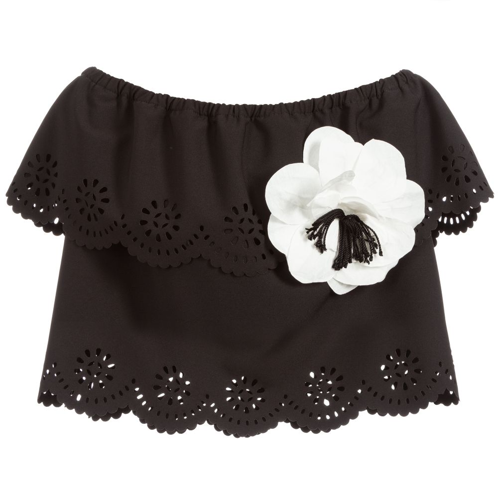 Elsy - Black Off-The-Shoulder Blouse | Childrensalon