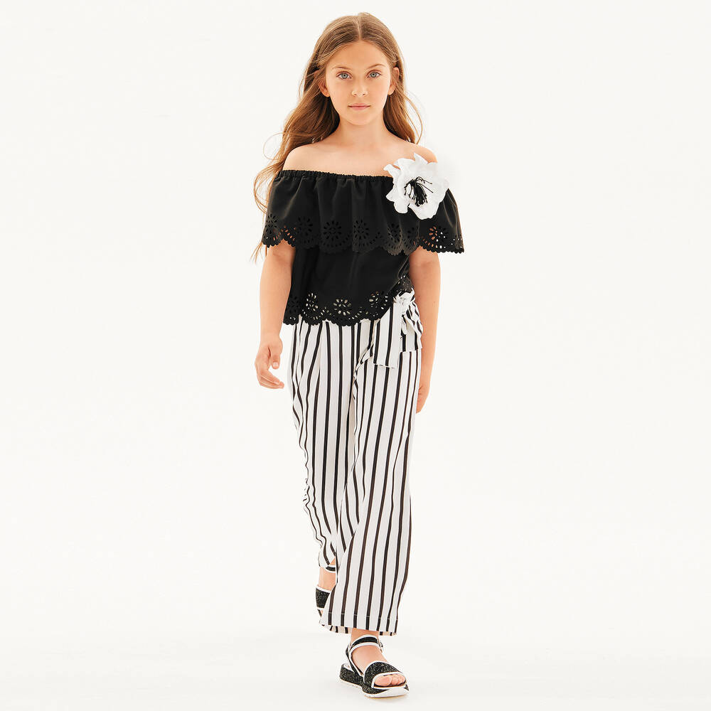 Elsy-Black Off-The-Shoulder Blouse | Childrensalon Outlet