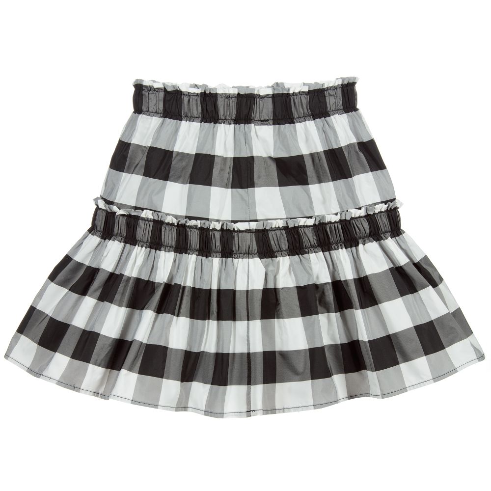 Black and white checkered ruffle skirt online