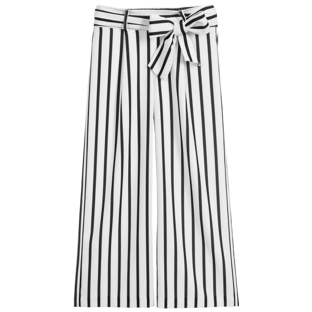 Elsy - Black & White Striped Culottes | Childrensalon