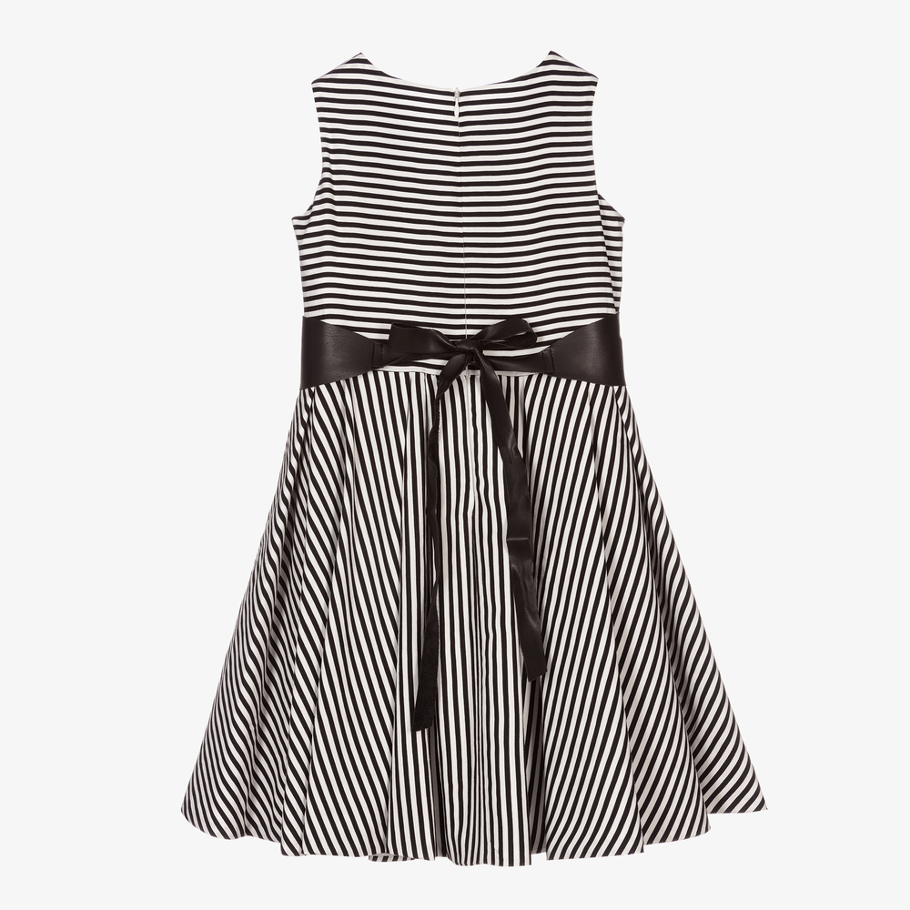 Elsy-Black & White Striped Dress | Childrensalon Outlet