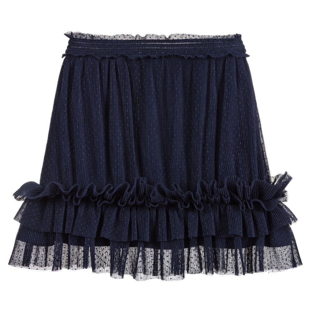 Elsy - Blue Frill Tulle Skirt | Childrensalon