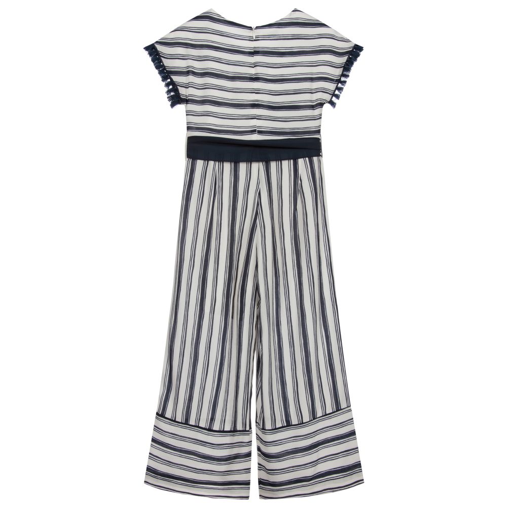 Elsy-جمبسوت فيسكوز مقلم لون كحلي وعاجي للبنات | Childrensalon Outlet