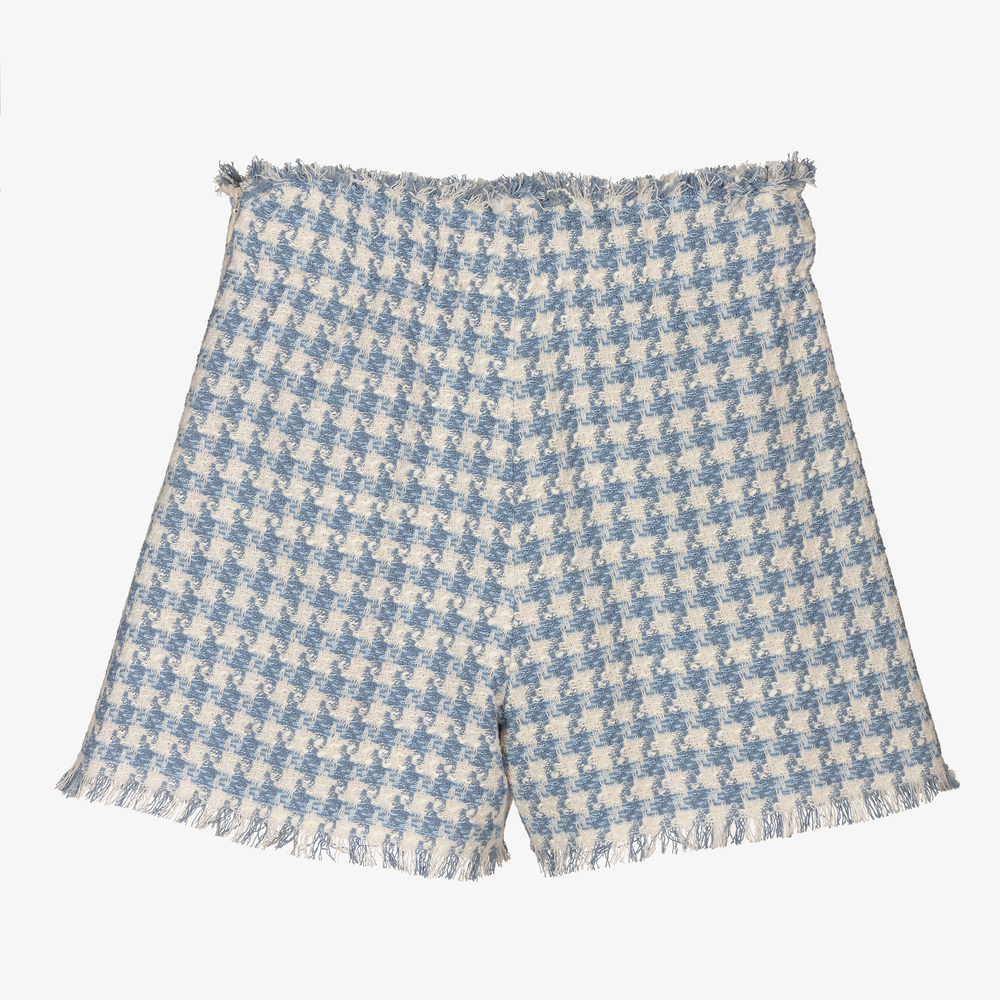 Elsy-Кремово-голубые шорты из твида | Childrensalon Outlet