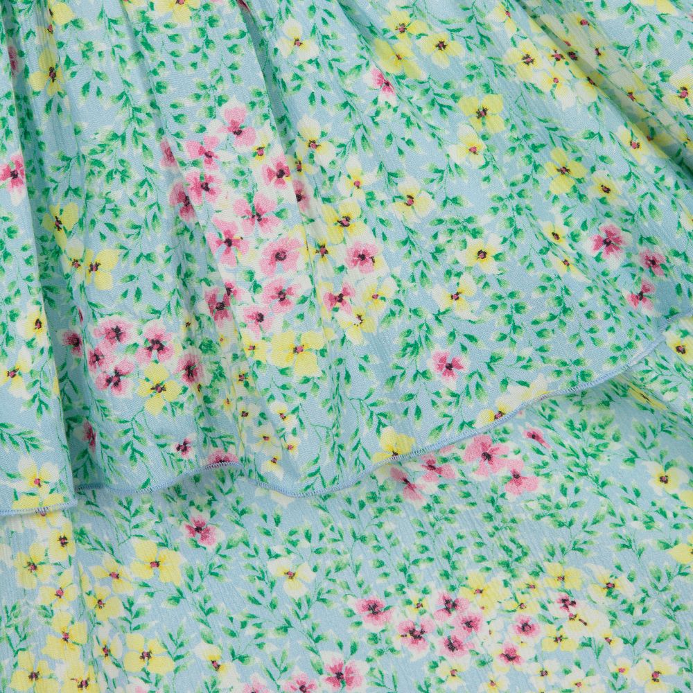 Elsy-Blue Viscose Floral Dress | Childrensalon Outlet