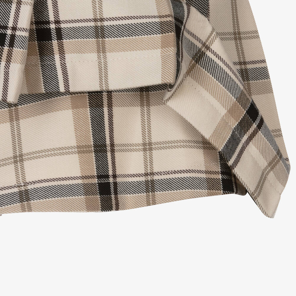 Elsy-Бежевая юбка-шорты в клетку со складками | Childrensalon Outlet