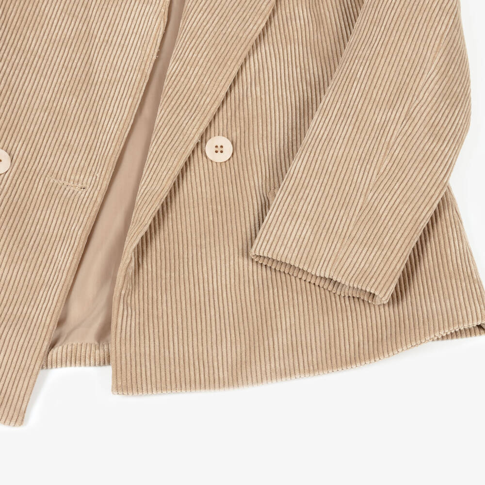 Elsy-Girls Beige Corduroy Blazer | Childrensalon Outlet