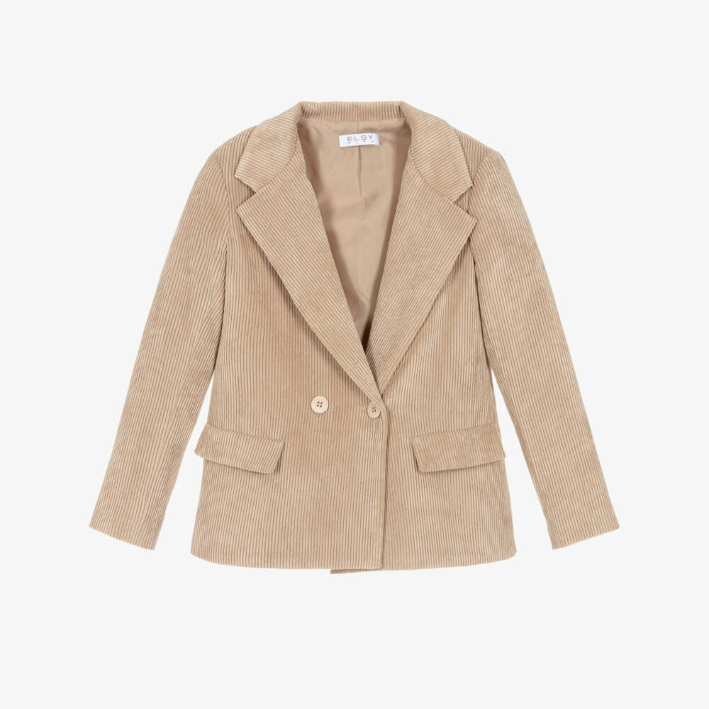 Elsy-Girls Beige Corduroy Blazer | Childrensalon Outlet