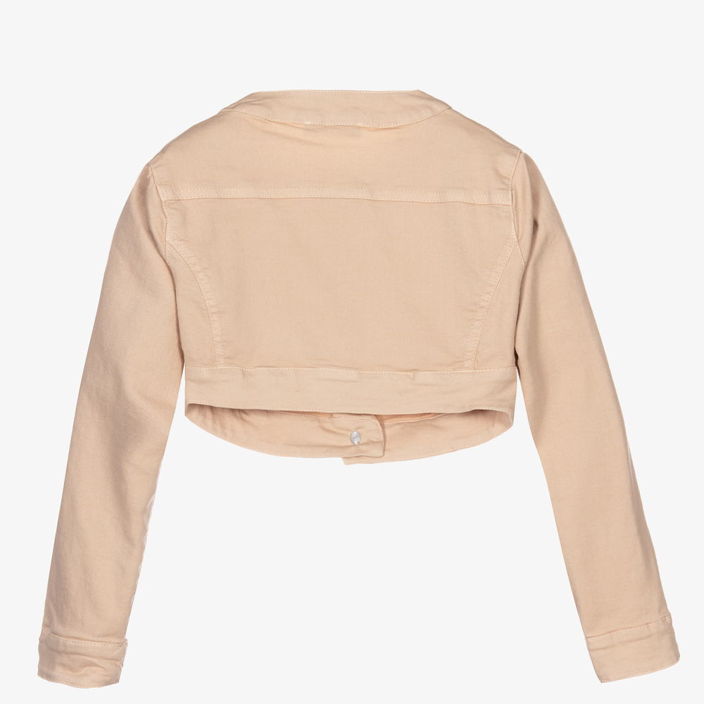 إلسي-جاكيت قصير قطن تويل لون بيج للبنات | Childrensalon Outlet