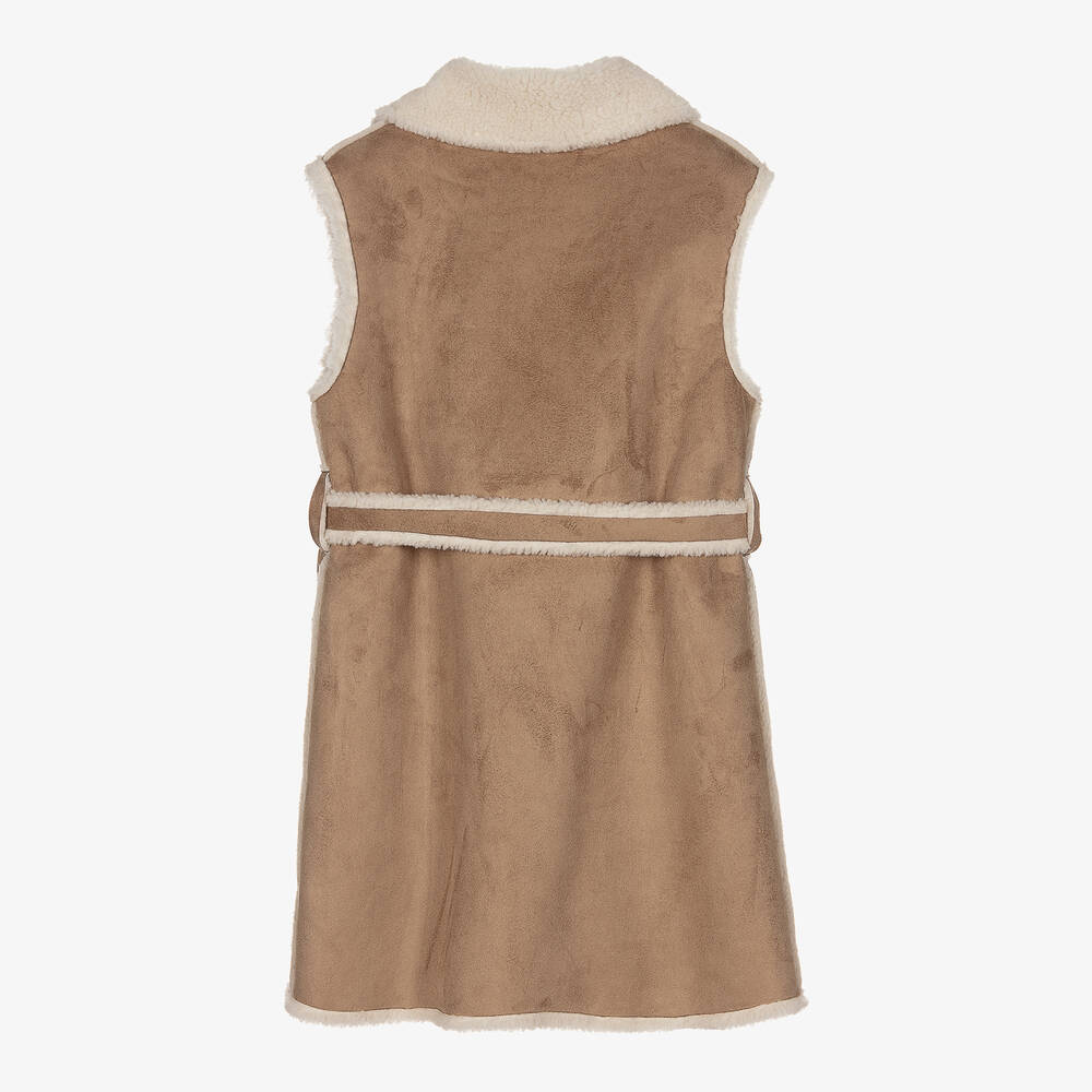 Elsy-Бежевый жилет из искусственной замши для девочек | Childrensalon Outlet
