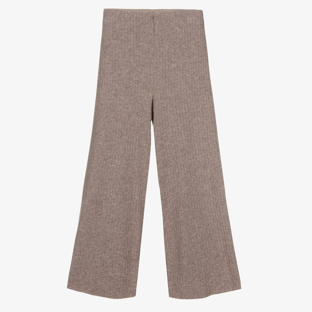 Elsy - Бежевые брюки в рубчик для девочек | Childrensalon