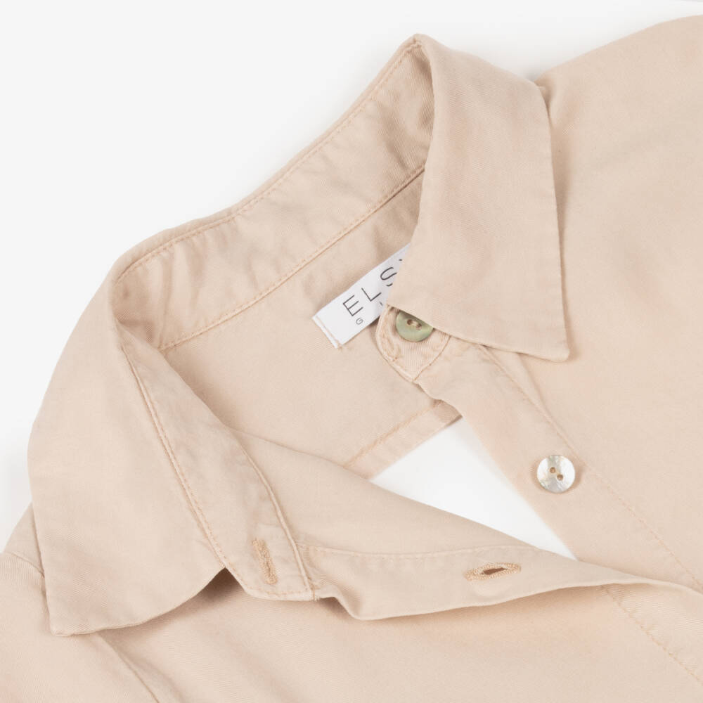 кутюр от Elsy-Бежевая платье с рюшами для девочек | Childrensalon Outlet