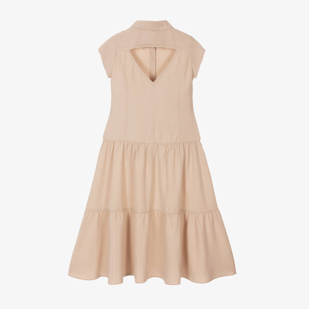 кутюр от Elsy-Бежевая платье с рюшами для девочек | Childrensalon Outlet
