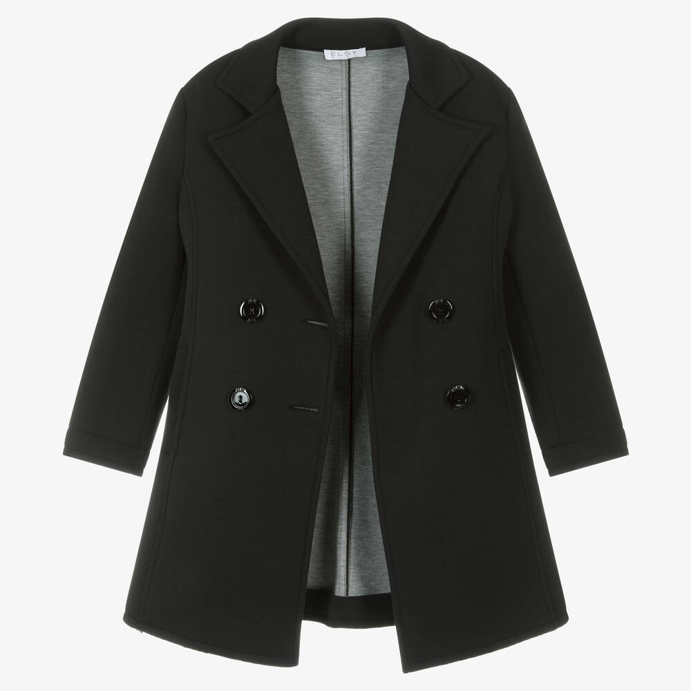 Elsy-Черное пальто и жилет 2-в-1 из джерси | Childrensalon Outlet