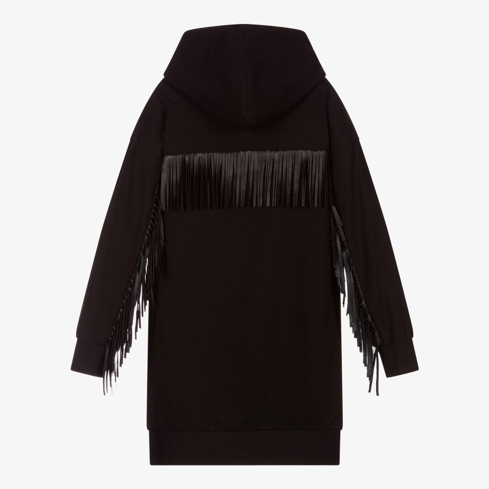 Elsy-Girls Black Bear Hoodie Dress | Childrensalon Outlet