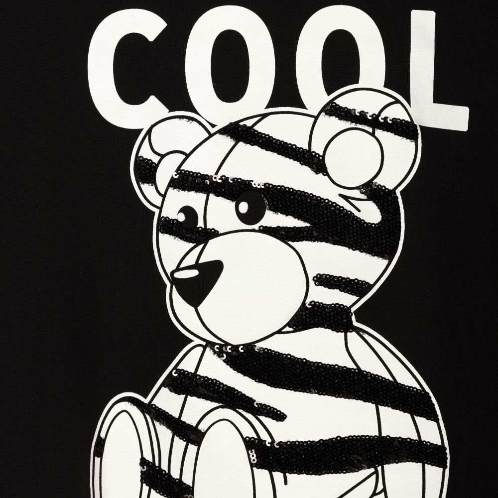 Elsy-Girls Black Bear Hoodie Dress | Childrensalon Outlet