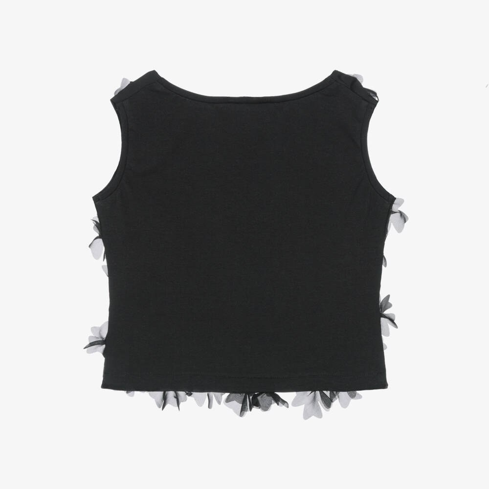 couture by Elsy-Girls Black Floral Chiffon Tunic | Childrensalon Outlet