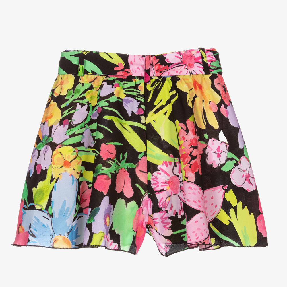 Elsy-Girls Black Floral Shorts | Childrensalon Outlet