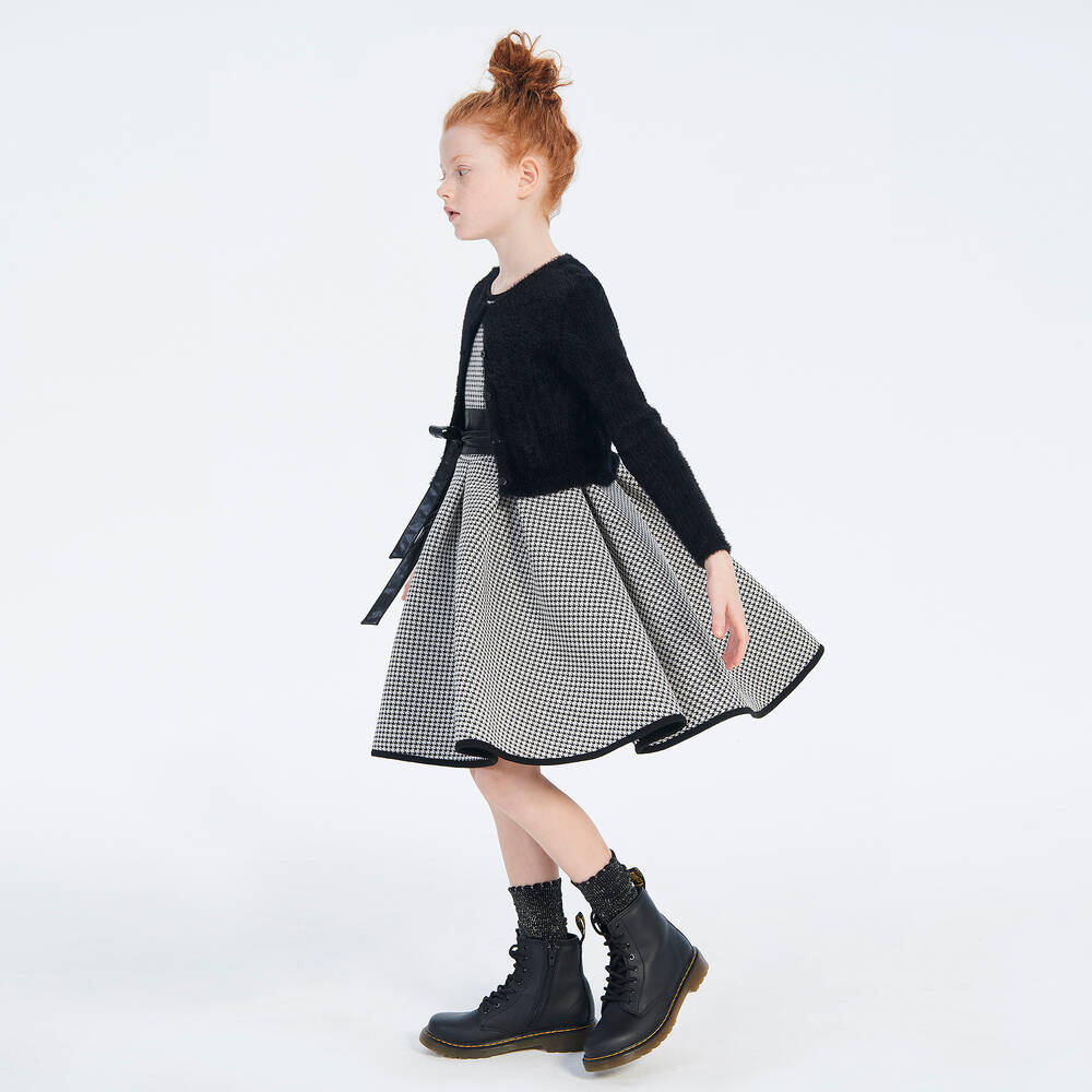 Girls black fluffy cardigan sales