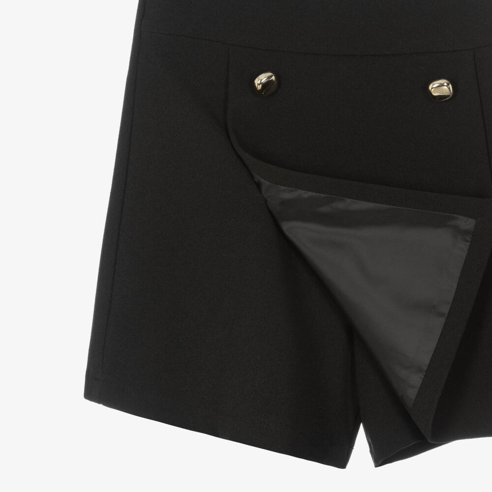Elsy-Girls Black Gold Button Skirt | Childrensalon Outlet