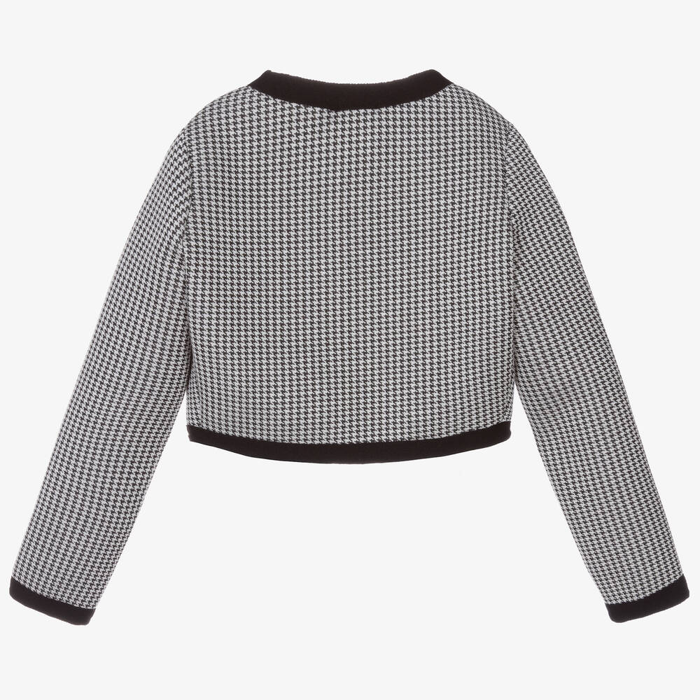 couture by Elsy-كارديغان مزيج فيسكوز لون رمادي وأسود للبنات | Childrensalon Outlet