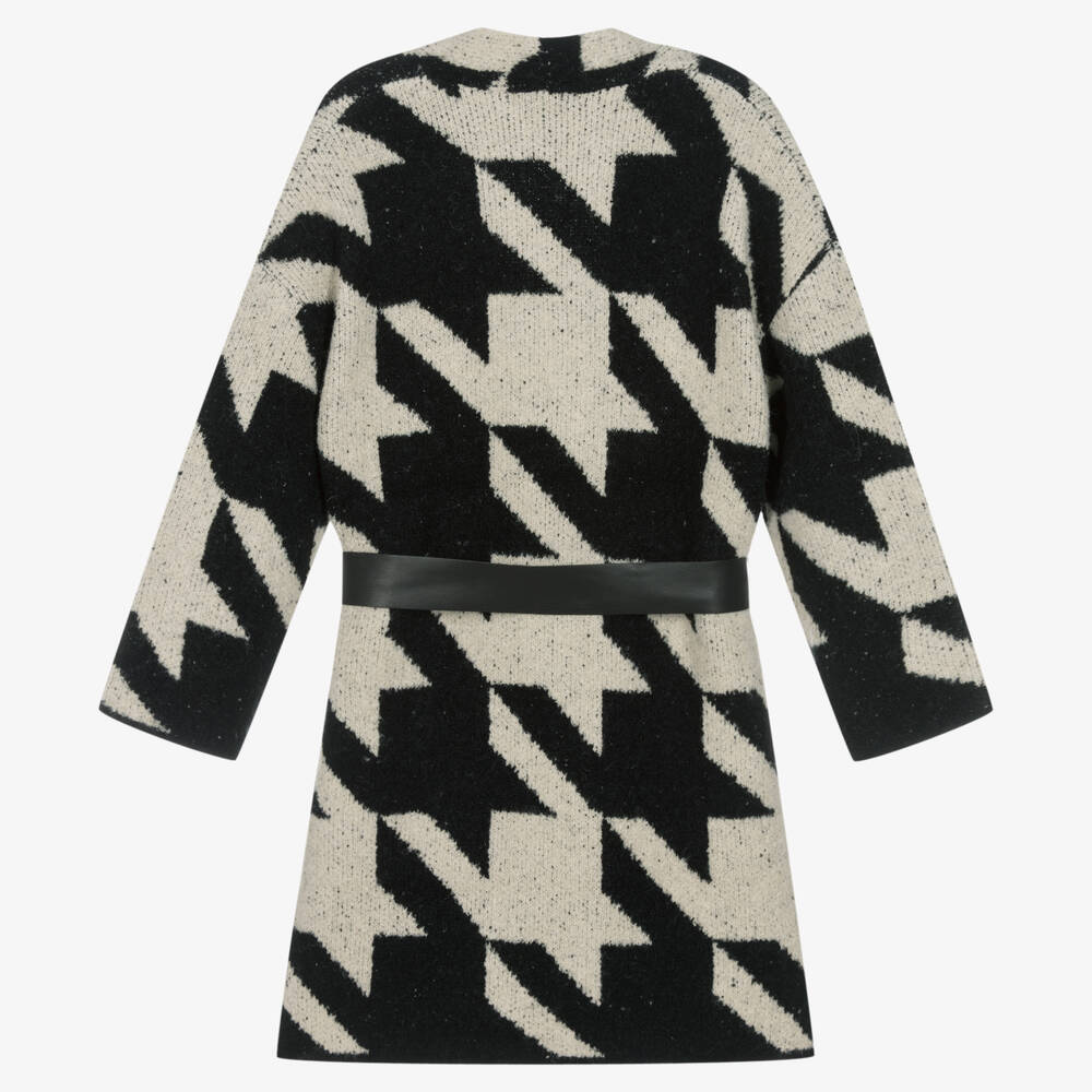 Elsy-Черное жаккардовое трикотажное пальто | Childrensalon Outlet