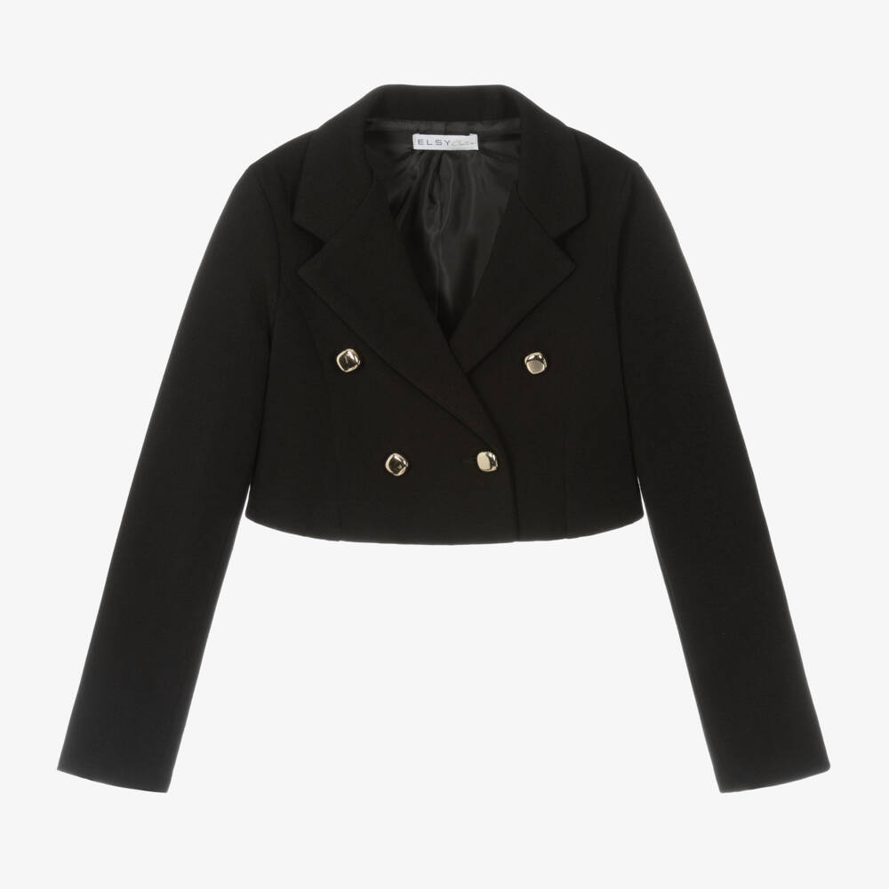 Elsy-Girls Black Jersey Tailored Blazer | Childrensalon Outlet