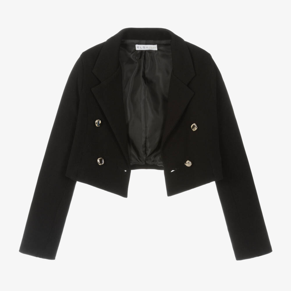 Elsy-Girls Black Jersey Tailored Blazer | Childrensalon Outlet
