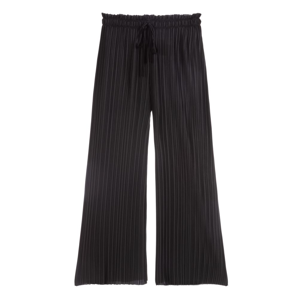 Elsy - Girls Black Pleated Trousers | Childrensalon